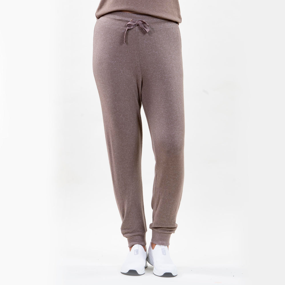 Pantalon jogger Femme Taupe chiné - Isotoner