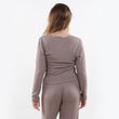 Pantalon large Femme Taupe chiné