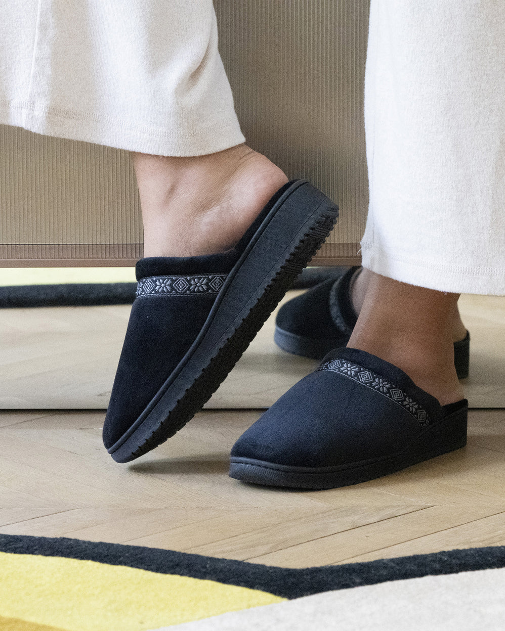 Sabots Cozy Femme fourrés Noir - Isotoner