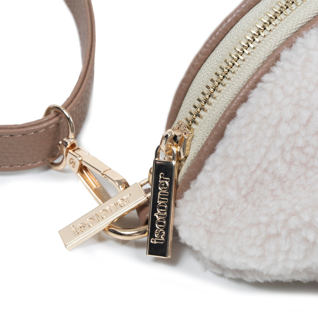 Sac banane sherpa Femme Beige