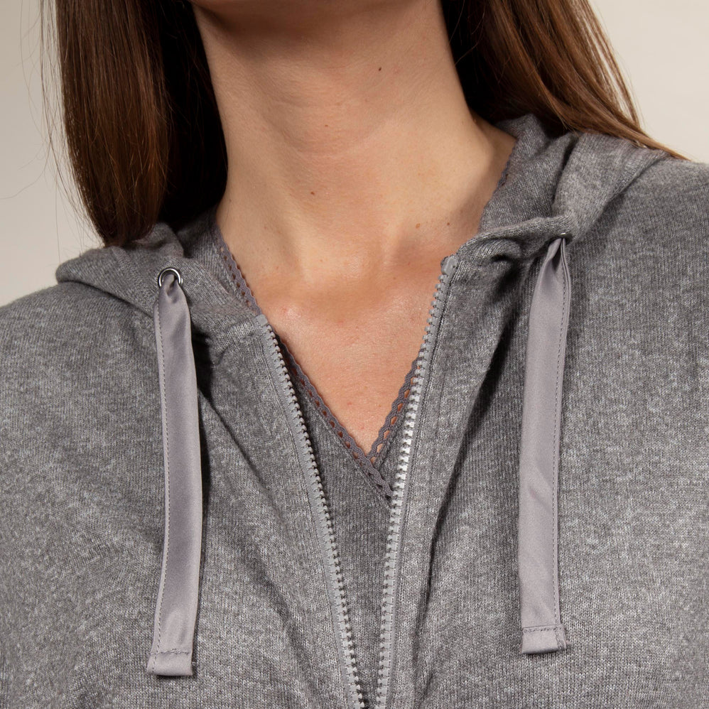 Sweat-shirt à capuche Femme Gris chiné - Isotoner