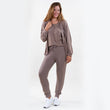Sweat-shirt à capuche Femme Taupe chiné