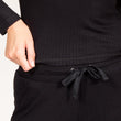 Pantalon jogger Femme tissu côtelé Noir