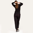 Pantalon jogger Femme tissu côtelé Noir