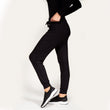 Pantalon jogger Femme tissu côtelé Noir