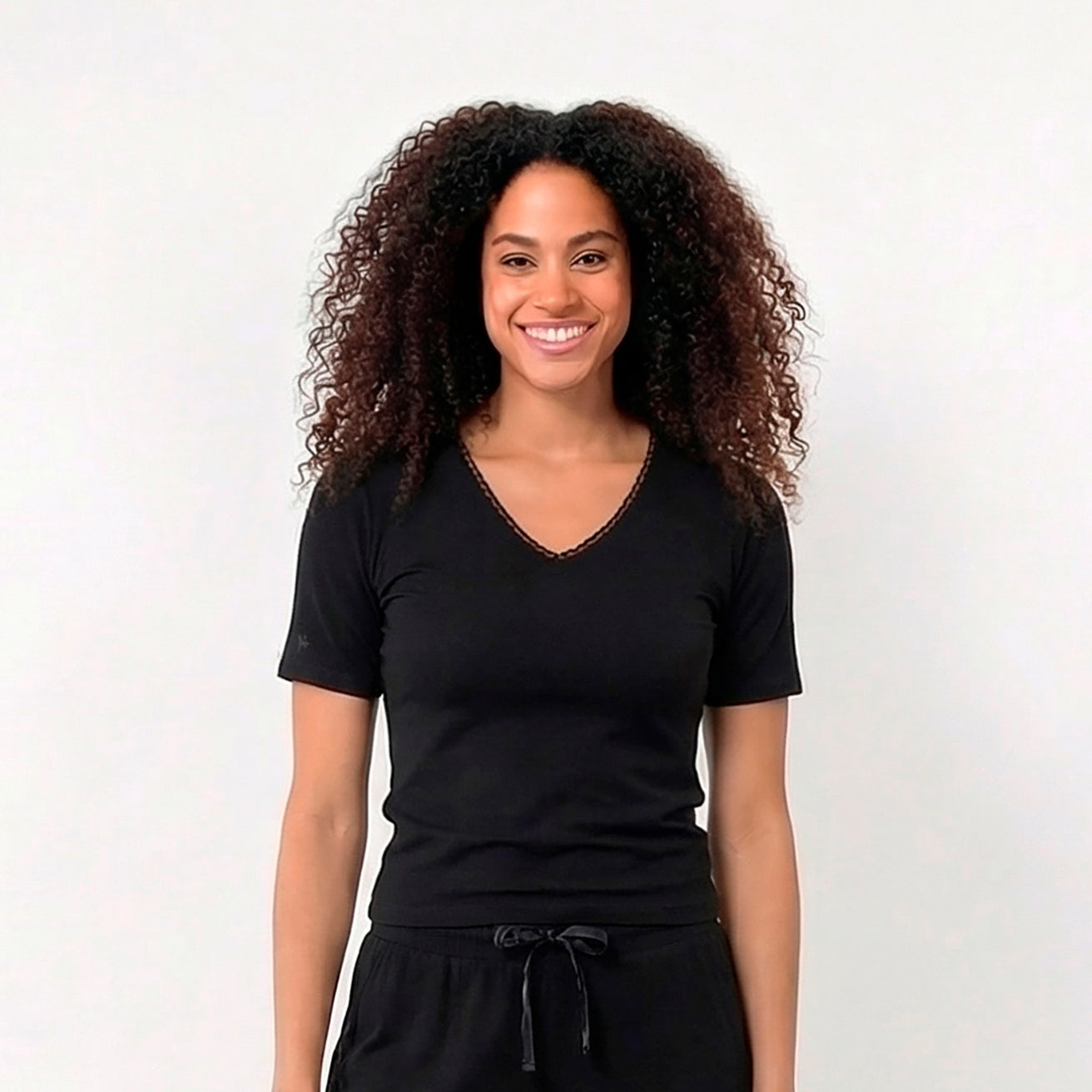 T-shirt à manches courtes Femme Noir