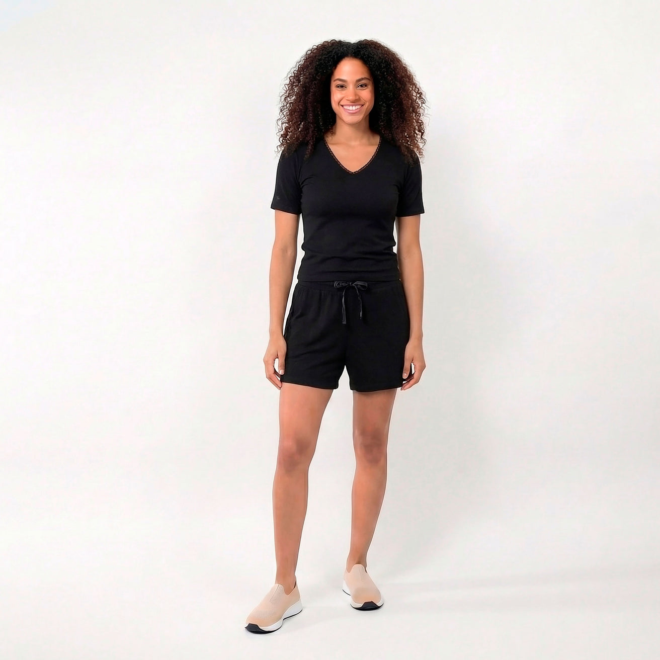 T-shirt à manches courtes Femme Noir