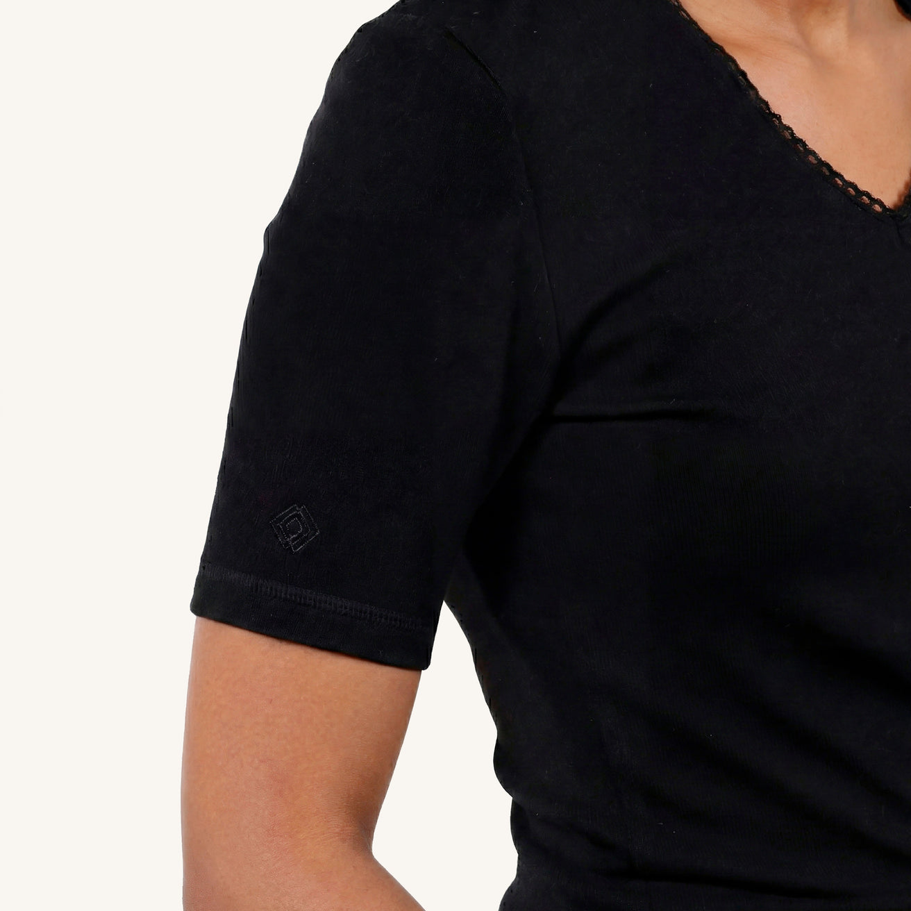 T-shirt à manches courtes Femme Noir