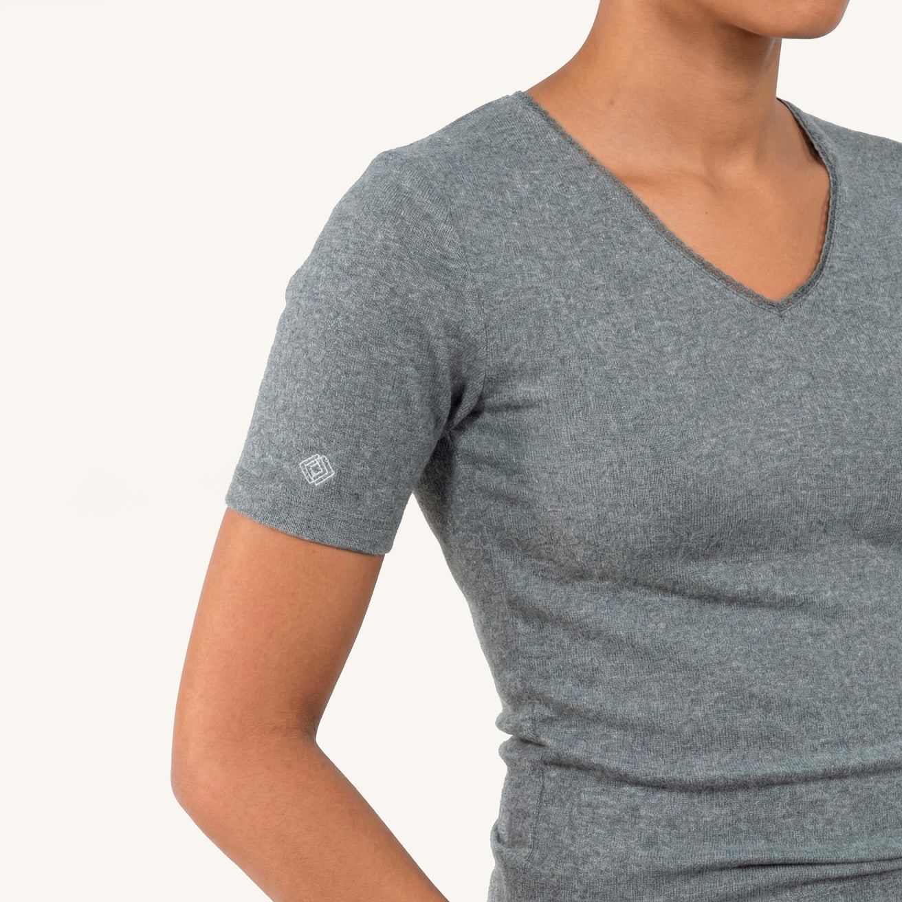 T-shirt à manches courtes Femme Gris chiné