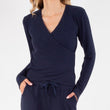 T-shirt cache-cœur Femme Marine