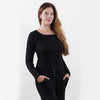 T-Shirt Femme col carré Noir