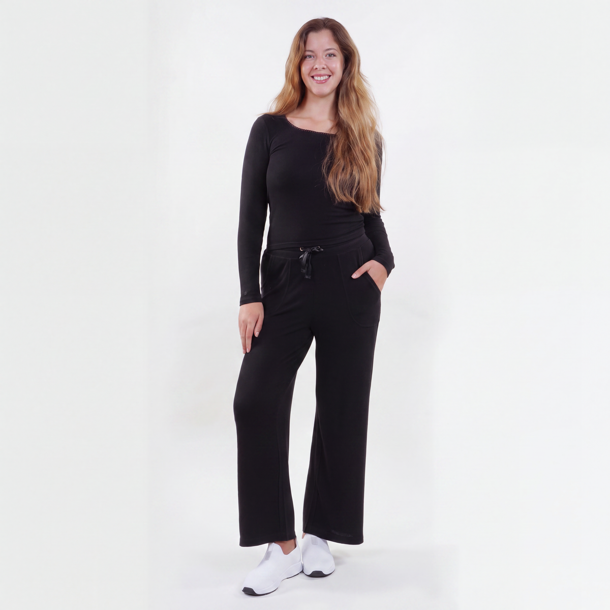 Pantalon large Femme Noir