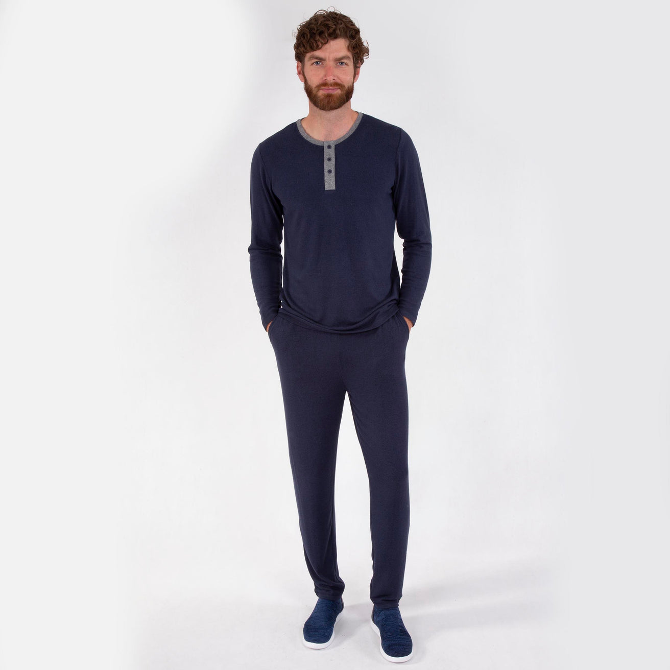 T-shirt manches longues Homme Marine