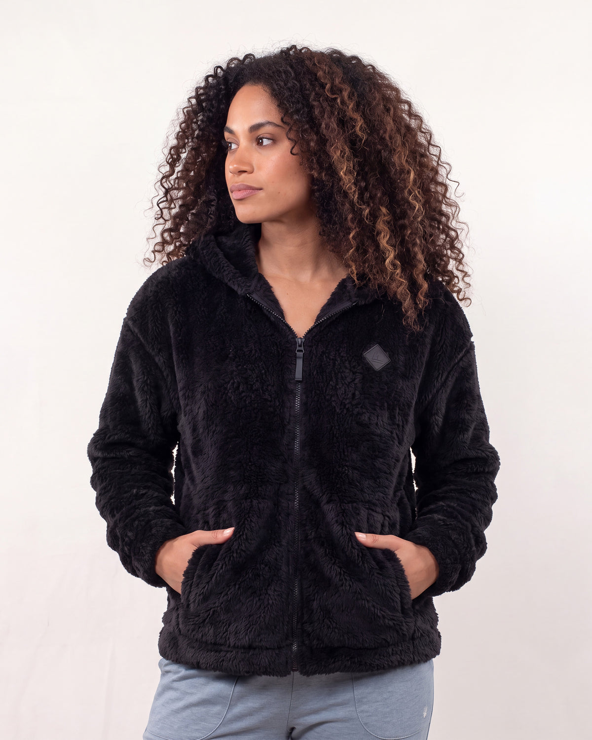 Veste imitation fourrure Femme Noir