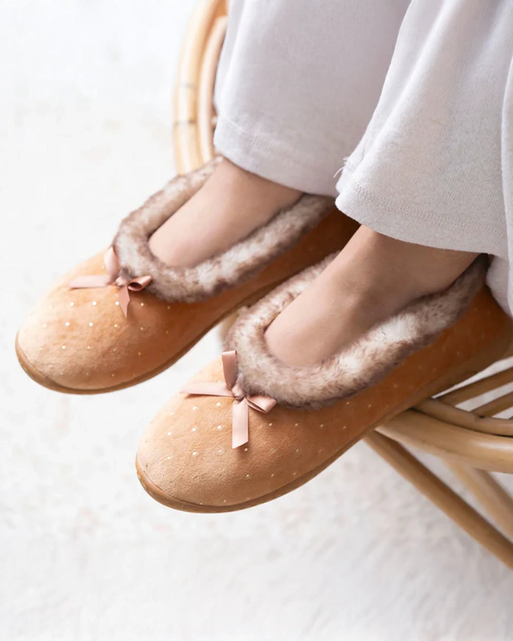 Chaussons ballerines Femme Camel Brillants - Isotoner