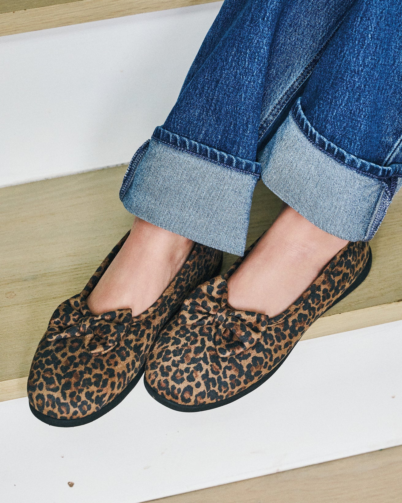 Chaussons Ballerines Femme Léopard foncé