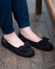Chaussons ballerines Femme Noir rouges