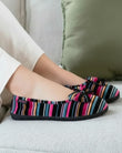 Chaussons ballerines Femme Rayures Roses