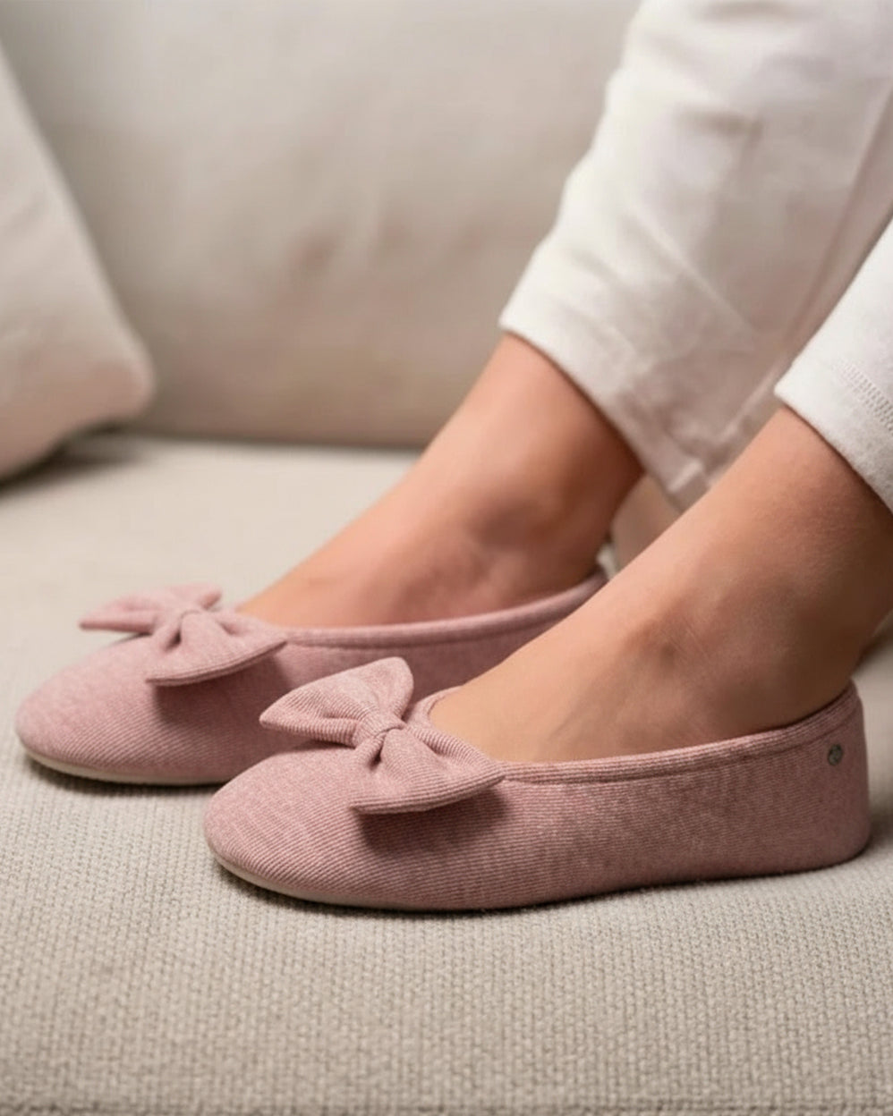 Chaussons ballerines Femme Rose chiné - Isotoner