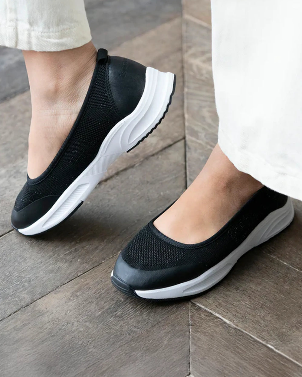 Ballerines Femme confort sport Noir - Isotoner