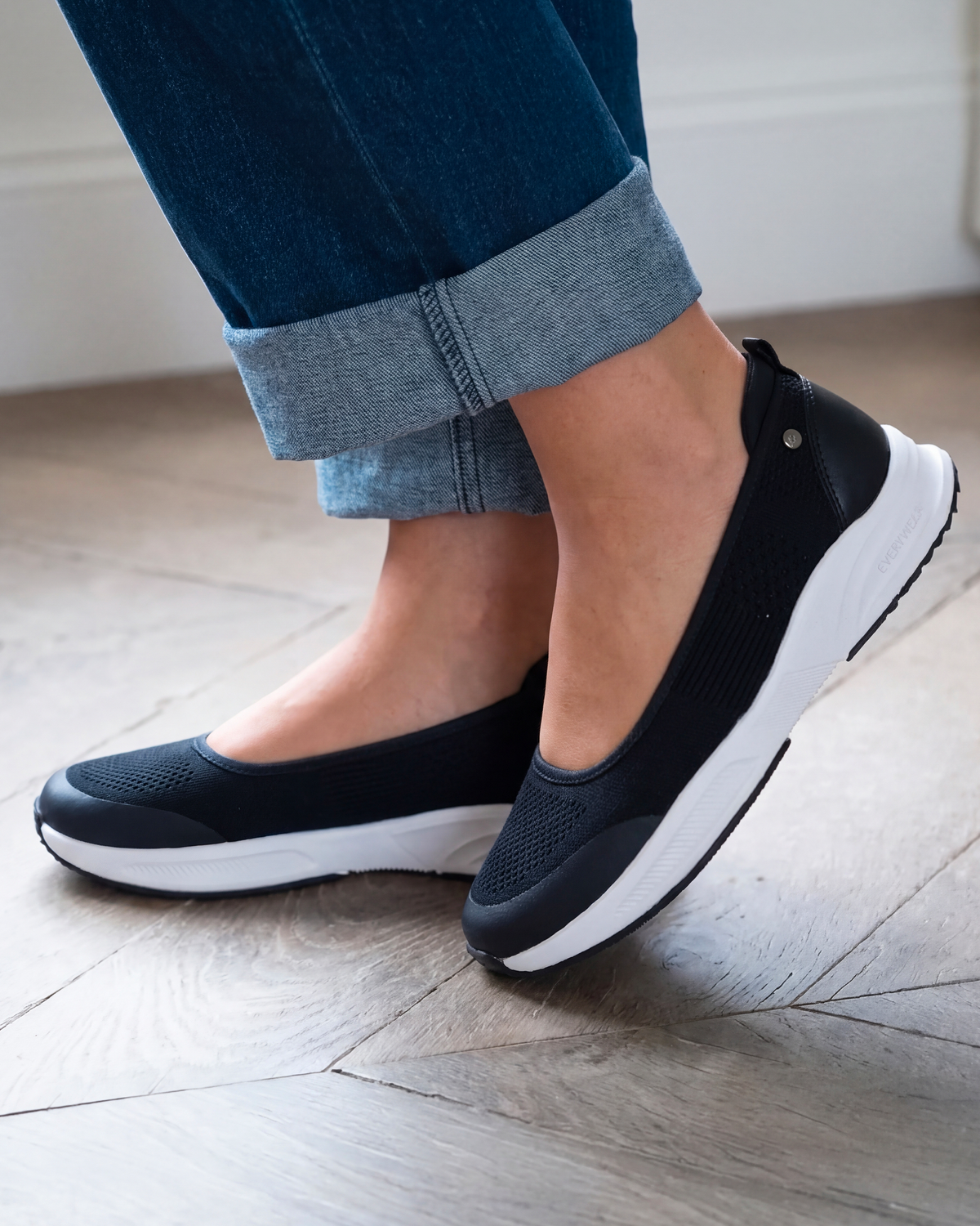 Ballerines Femme confort semelle sport Noir