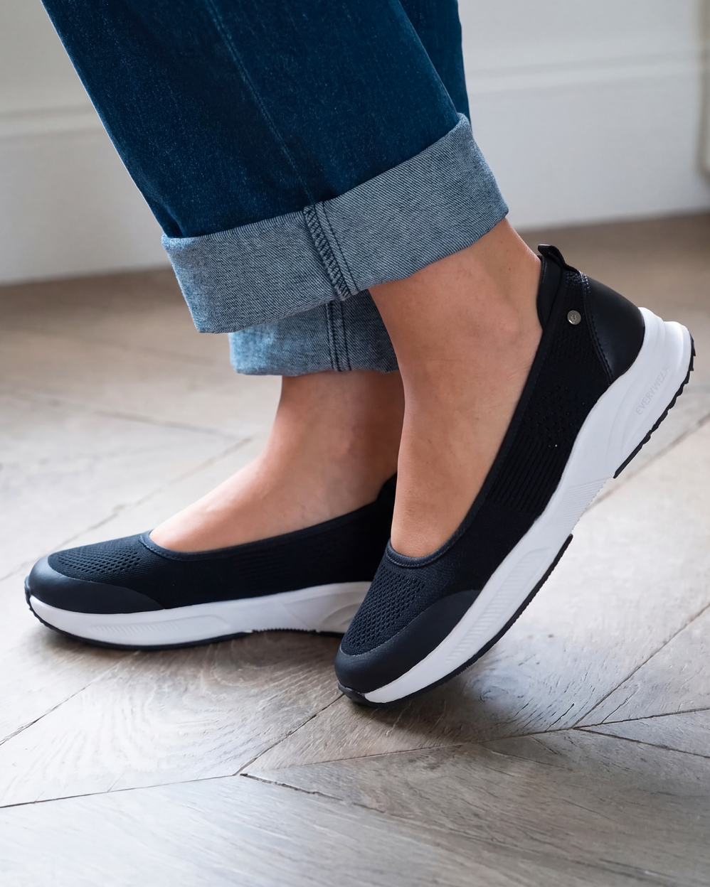 Ballerines Femme confort semelle sport Noir - Isotoner