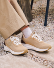 Baskets Femme Confort Beige/Léopard