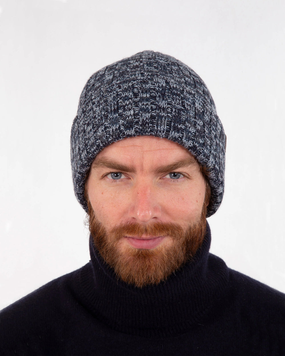 Bonnet Homme maille côtelée Marine Chiné - Isotoner