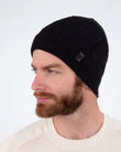 Bonnet Homme Maille Côtelée Noir