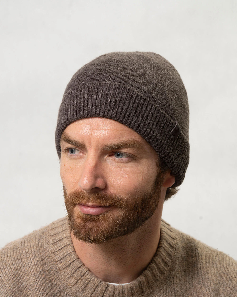 Bonnet Homme court à revers Taupe - Isotoner