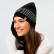 Bonnet Femme Ultra-doux Noir rayures