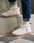Chaussons Bottillons Femme Ivoire sherpa