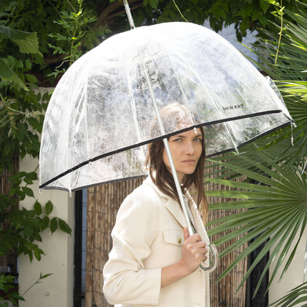 Parapluie cloche transparent PVC/Noir - Isotoner