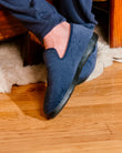 Chaussons charentaises Homme Marine chiné