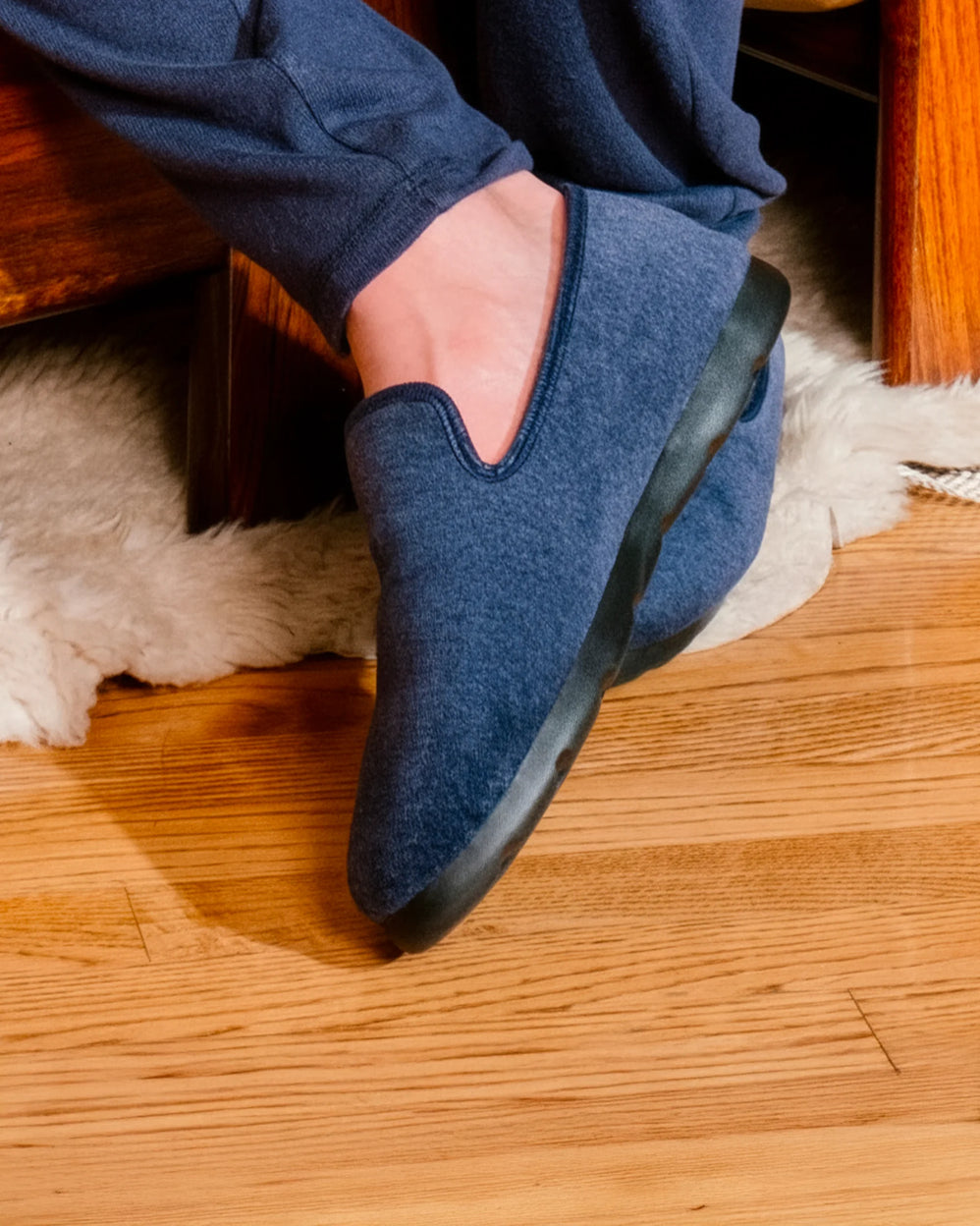 Chaussons charentaises Homme Marine chiné - Isotoner