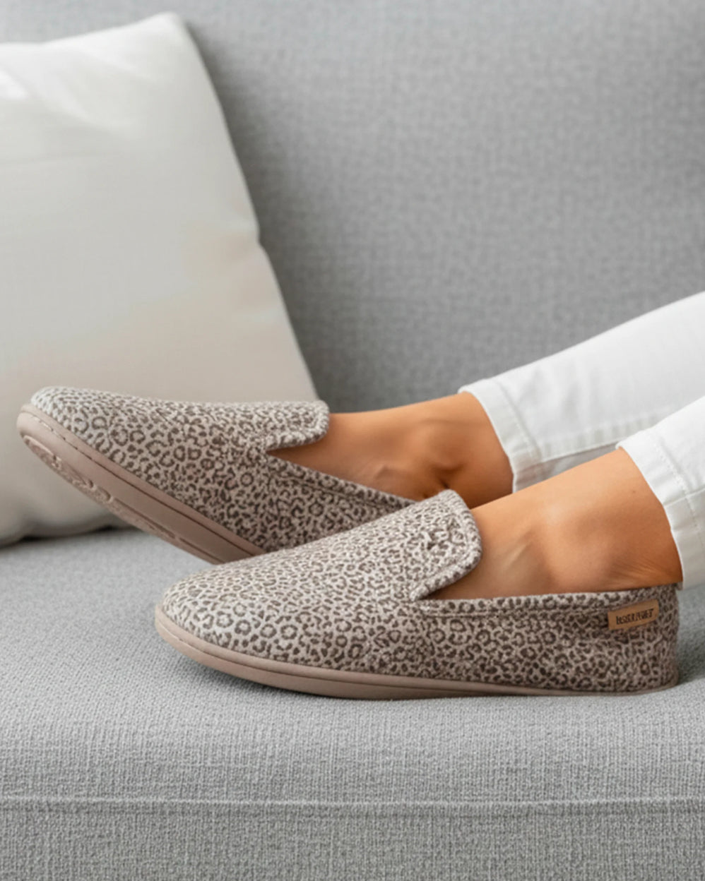 Chaussons charentaises Femme Léopard beige - Isotoner