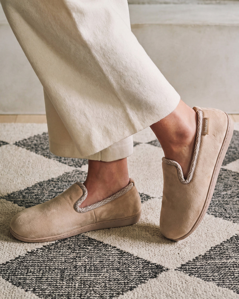 Chaussons Charentaises Femme Beige fourrés - Isotoner
