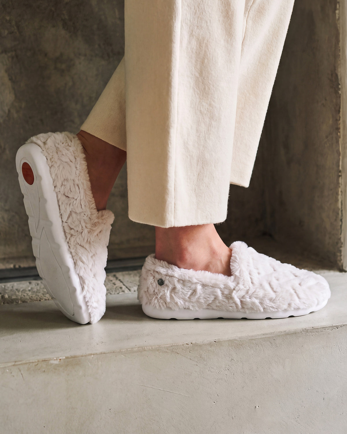 Chaussons Charentaises Femme Ivoire doux