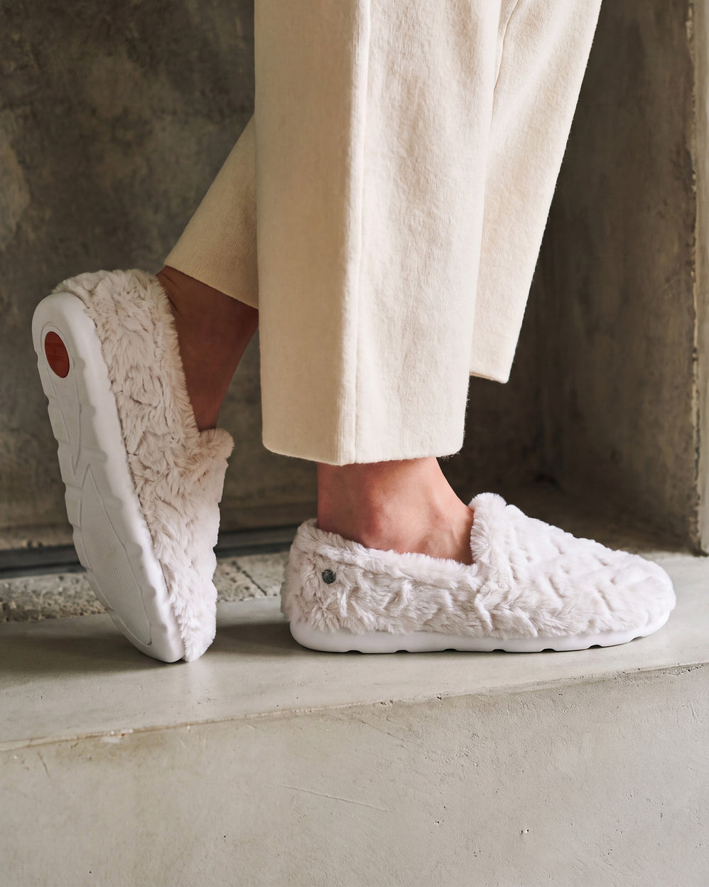 Chaussons Charentaises Femme Ivoire doux - Isotoner
