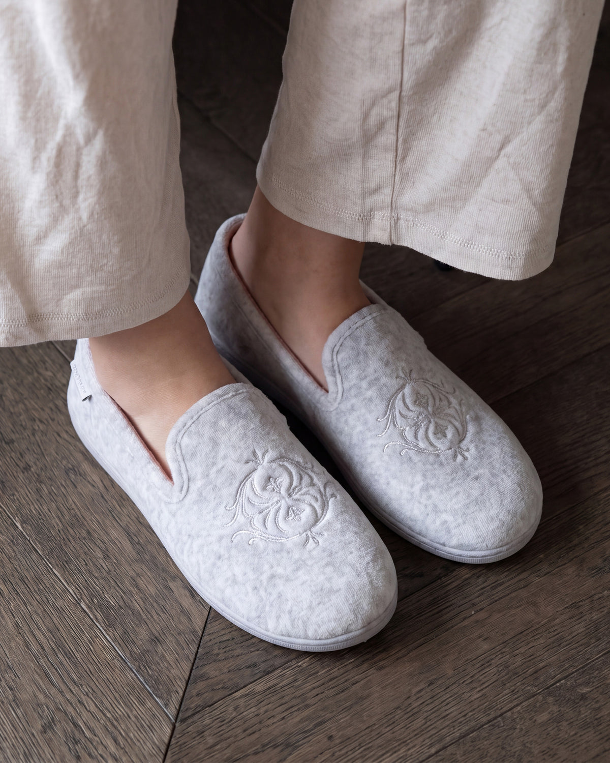 Chaussons charentaises Femme Gris chiné