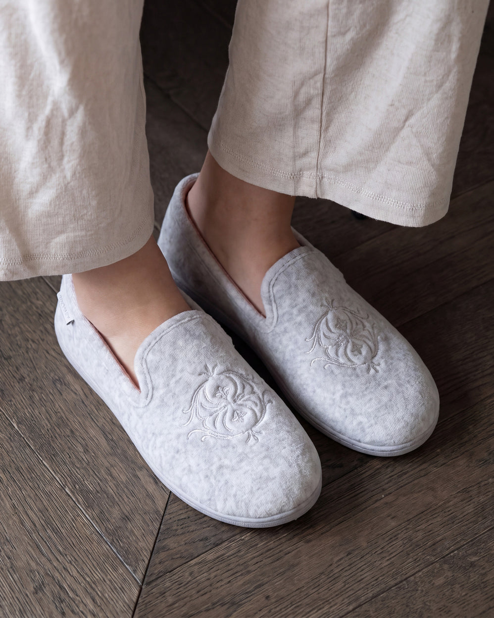 Chaussons charentaises Femme Gris chiné - Isotoner