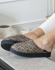 Chaussons Mules plateforme Femme Léopard foncé