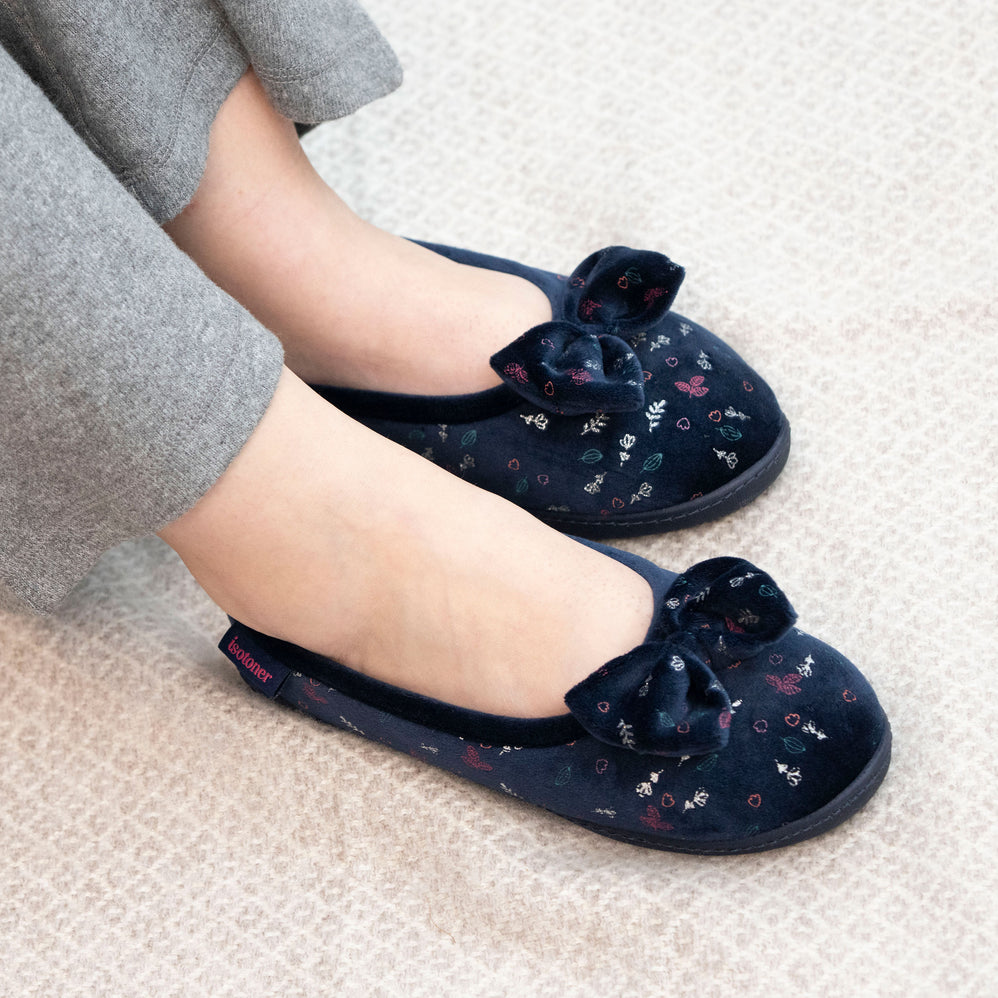 Chaussons ballerines Femme ergonomiques Marine - Isotoner