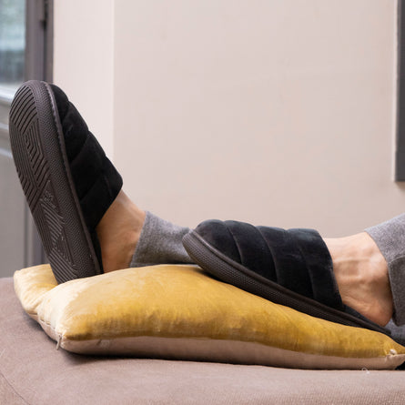 Chaussons mules Homme BLOUP Gris velours - Isotoner