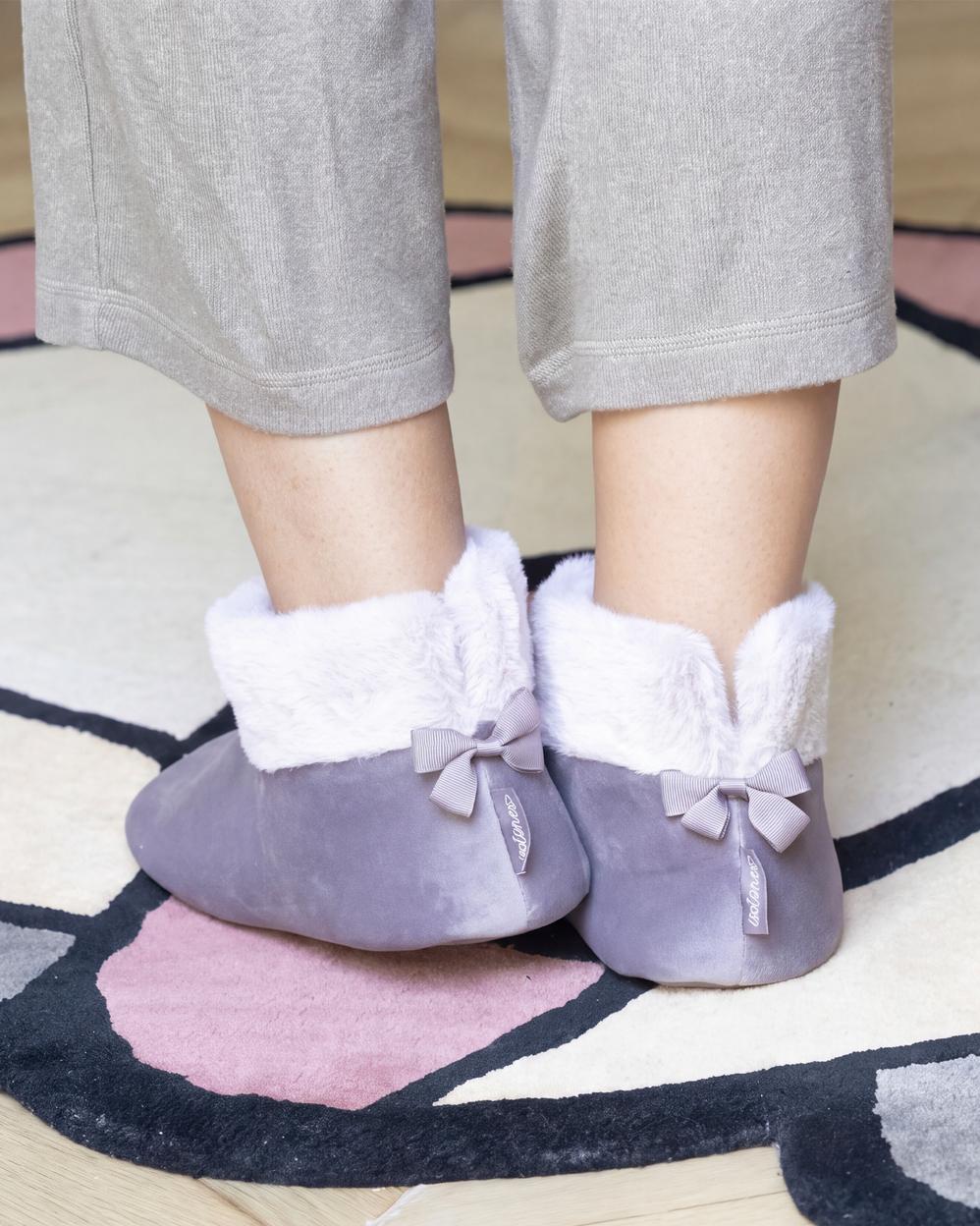 Chaussons Bottillons Femme microvelours Taupe - Isotoner