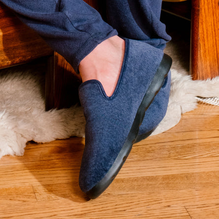 Chaussons charentaises Homme Marine chiné - Isotoner