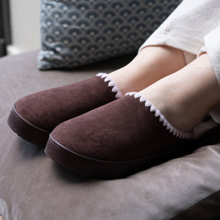 Chaussons mules plateforme Femme Cachou - Isotoner