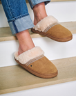 Chaussons Mules Femme BLOUP Camel liseré
