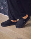 Chaussons mules Femme plateforme Léopard Noir
