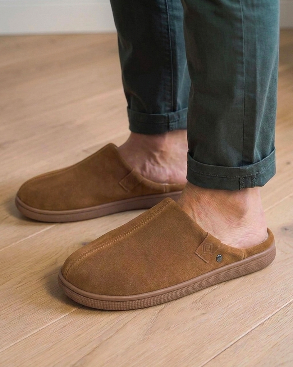 Chaussons Mules Homme BLOUP Camel sherpa - Isotoner